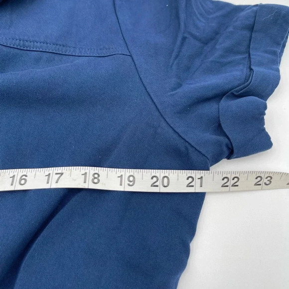 Frye Women’s Large Short Sleeve Utility Jumpsuit Blue Navy Comfortable Stretchy - Picture 11 of 15